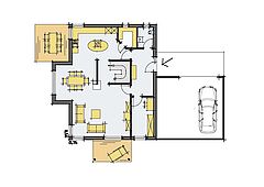 Grundriss der Stadtvilla Mehnert mit großer Doppelgarage - ZMH.com
