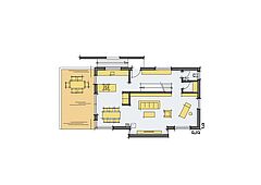 Erdgeschoss des Bauhaus in Hanglage - Haus Wollschläger - zmh.com